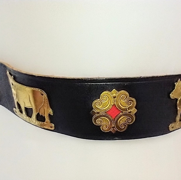 UNIQUE VINTAGE LEATHER BELT - Picture 3 of 8